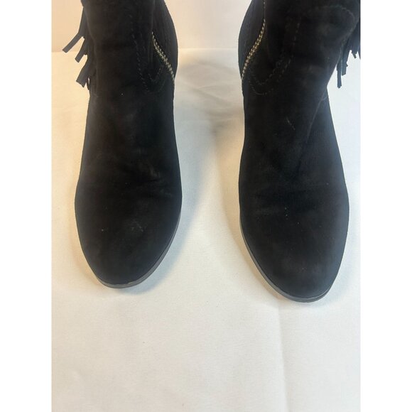 SAM EDELMAN Louie Ankle Boot Black Suede Western Fringe, Zip, Women's Size 9.5 - Picture 4 of 12